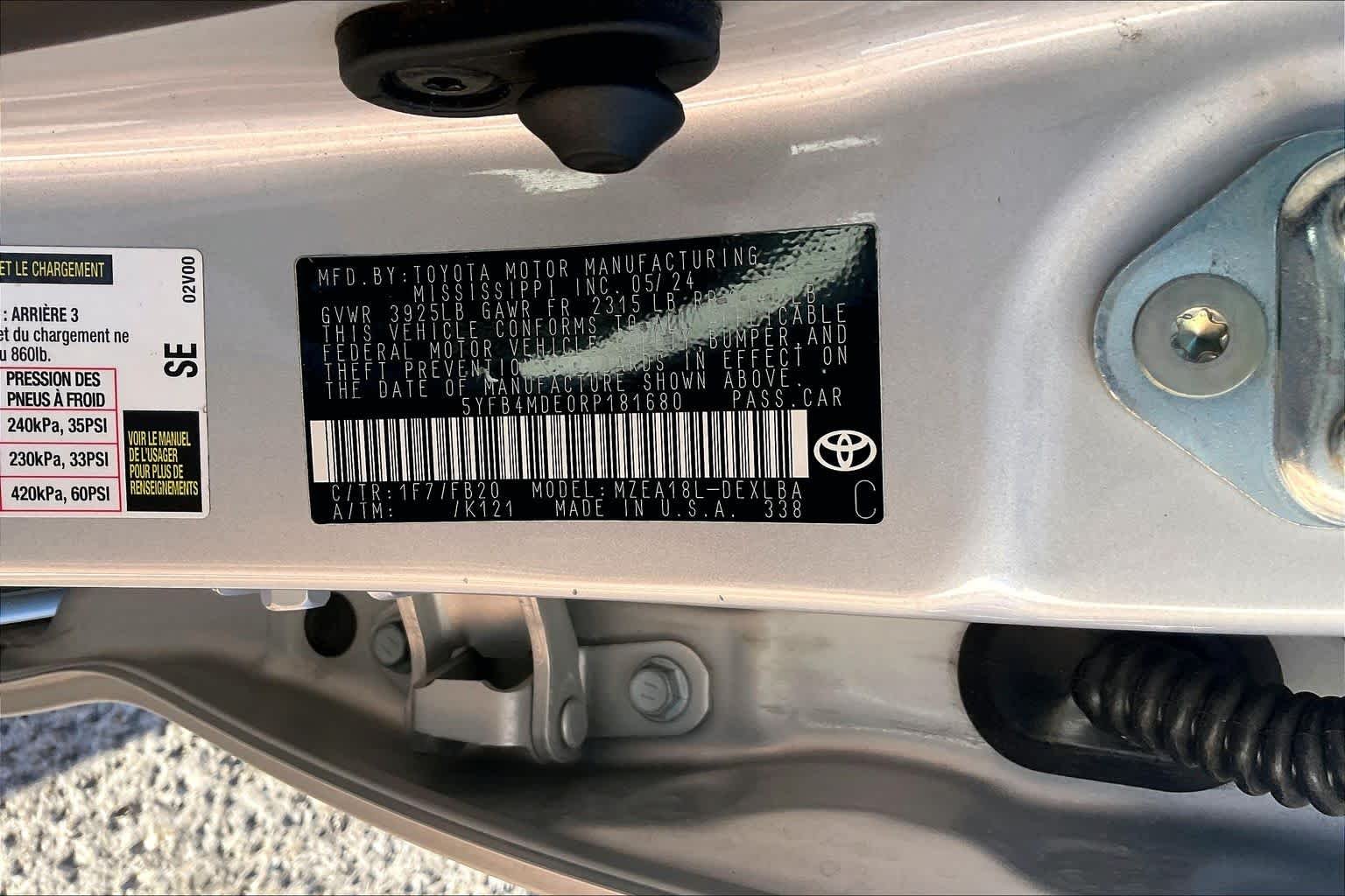 Used 2024 Classic Silver Metallic Toyota LE image 34