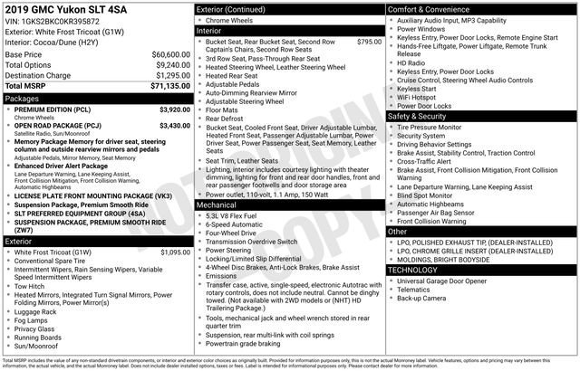 Used 2019 WHITE FROST TRICOAT GMC SLT image 12