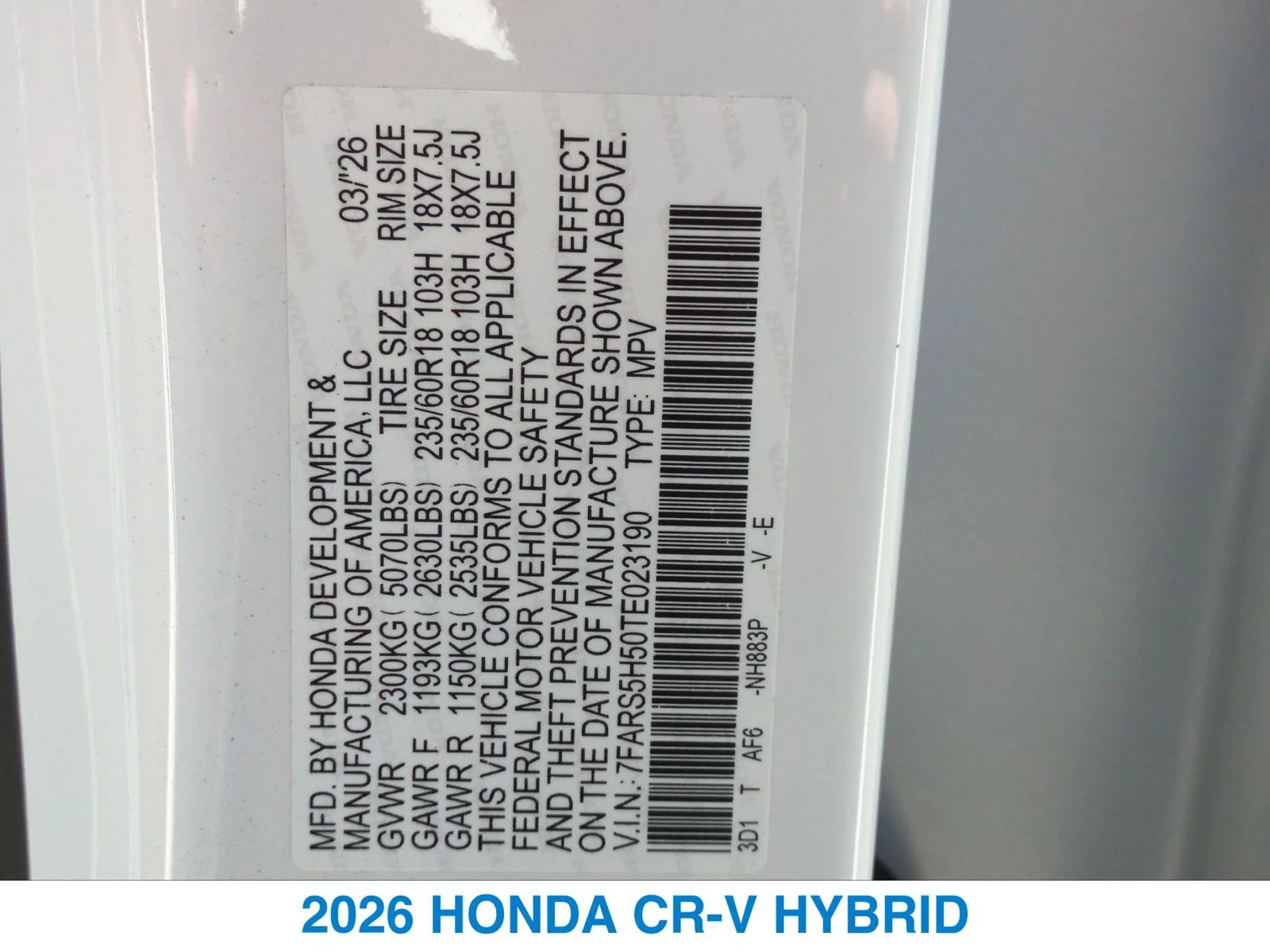 Certified Used 2026 White Honda Sport image 26