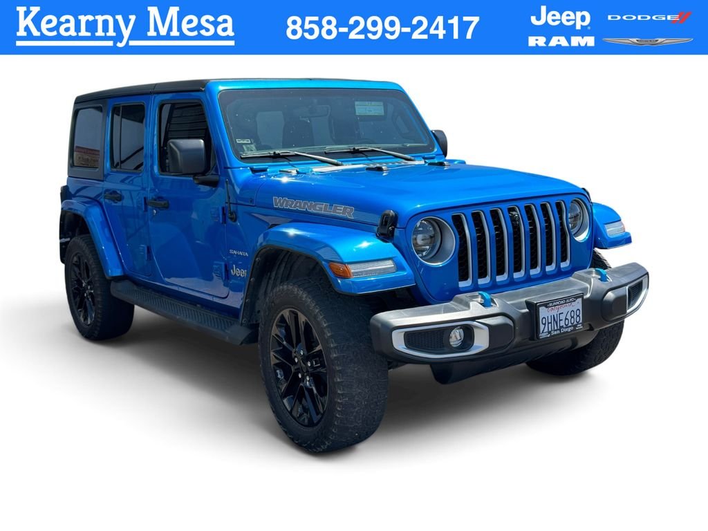 Used 2023 Blue Jeep Sahara 4xe image 1