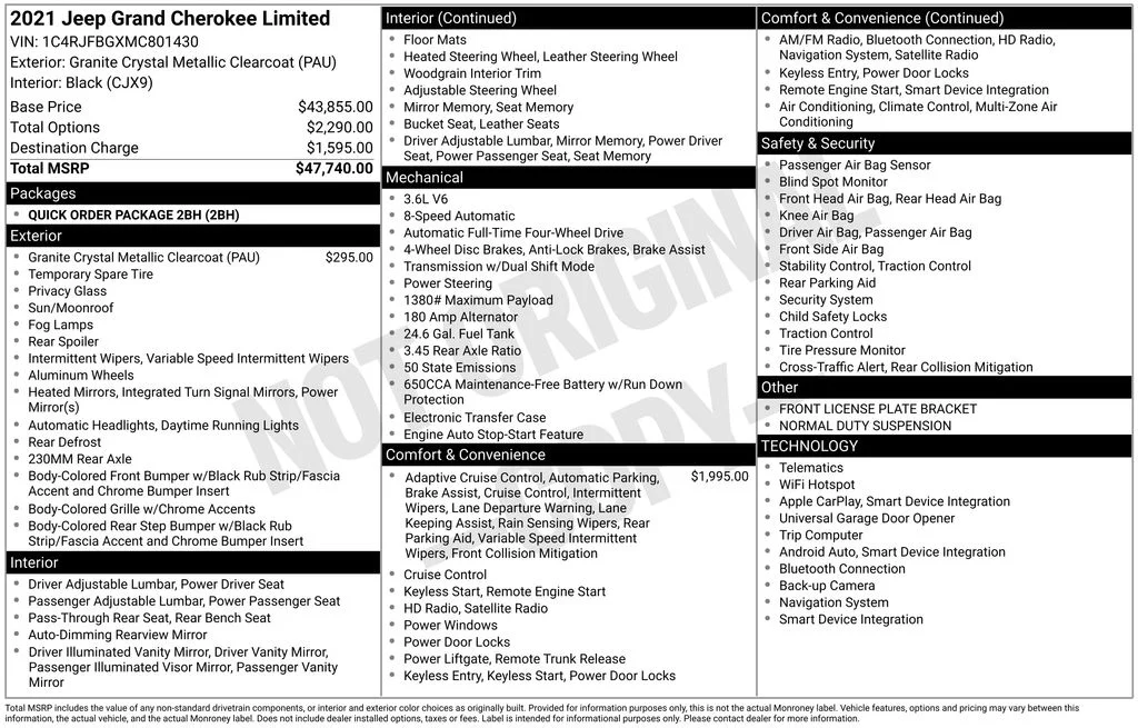 Certified Used 2021 Granite Crystal Clearcoat Metallic Jeep Limited image 2