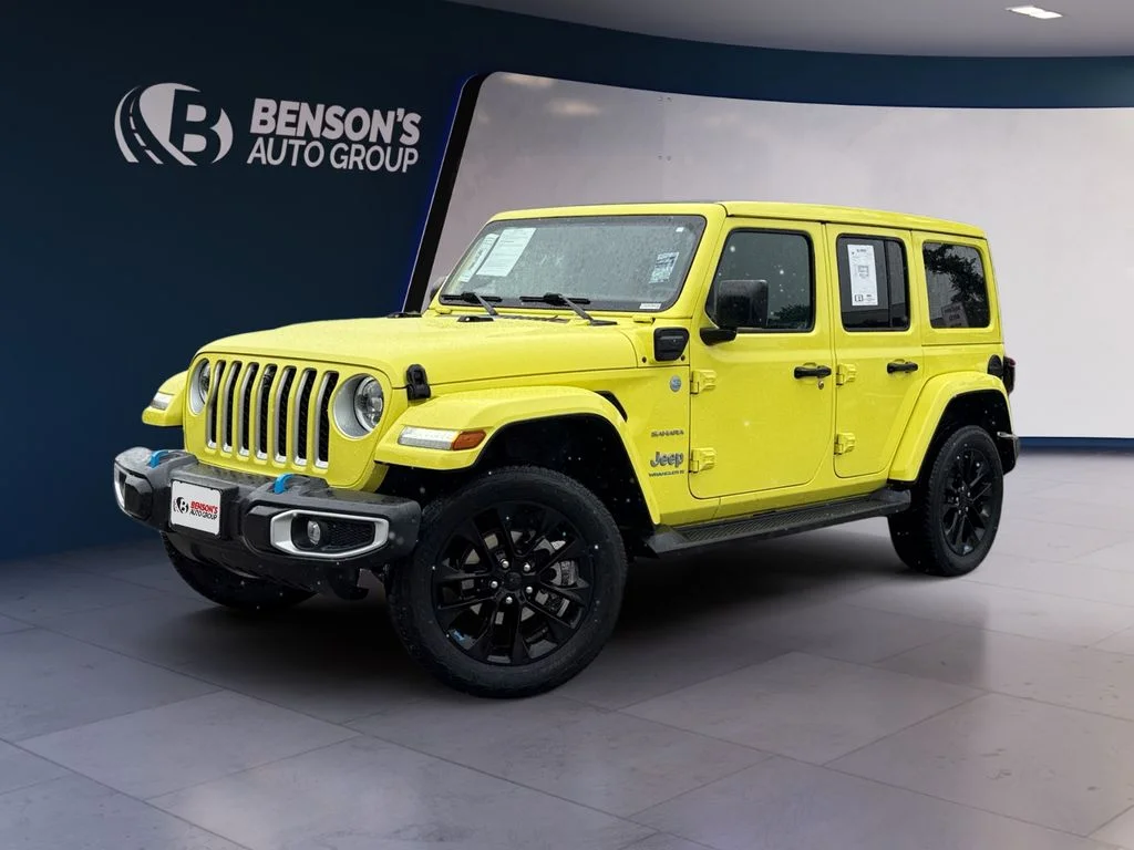 Used 2023 Yellow Jeep Sahara 4xe image 1