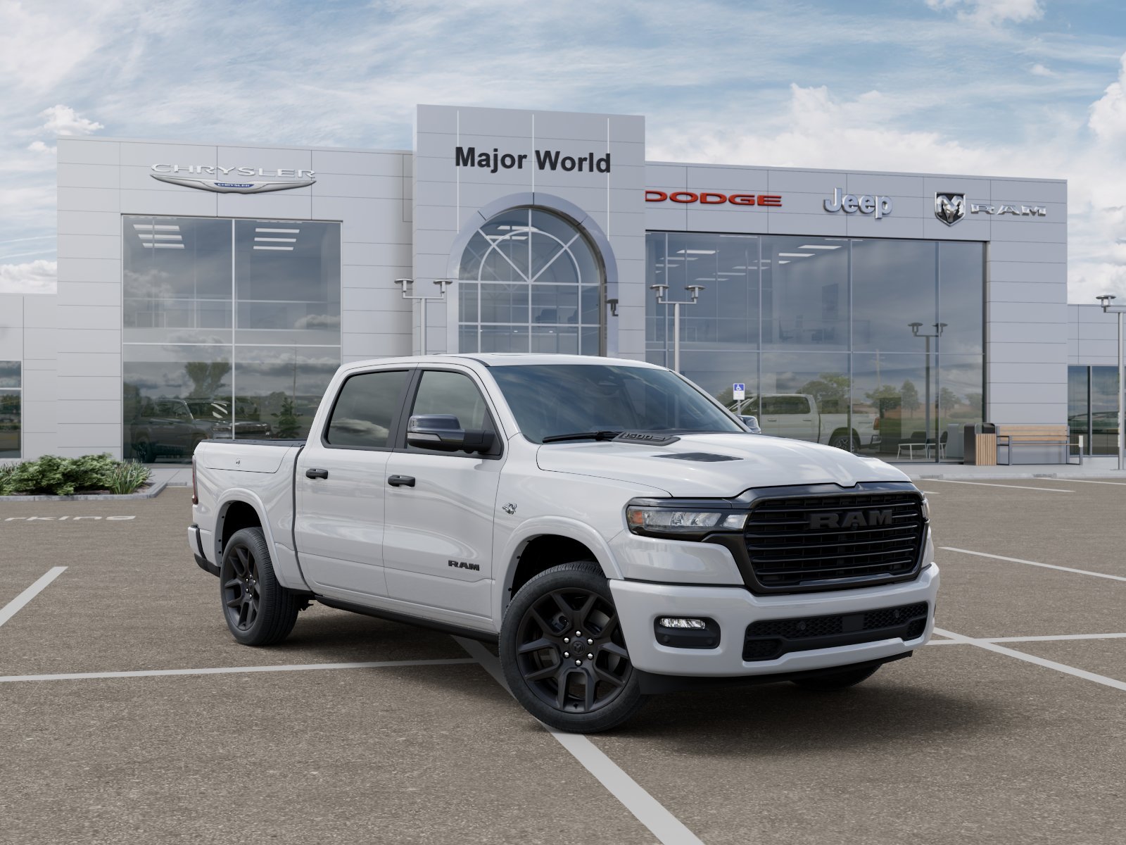 New 2026 Bright White Clear-Coat Exterior Paint RAM LARAMIE image 5