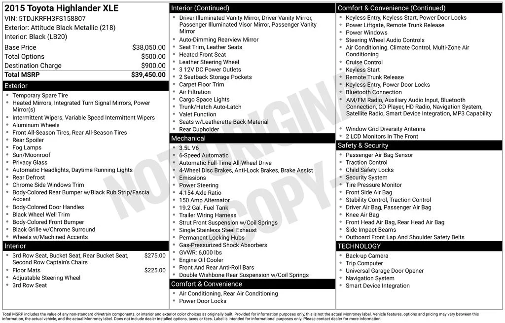Used 2015 Attitude Black Metallic Toyota XLE V6 image 38