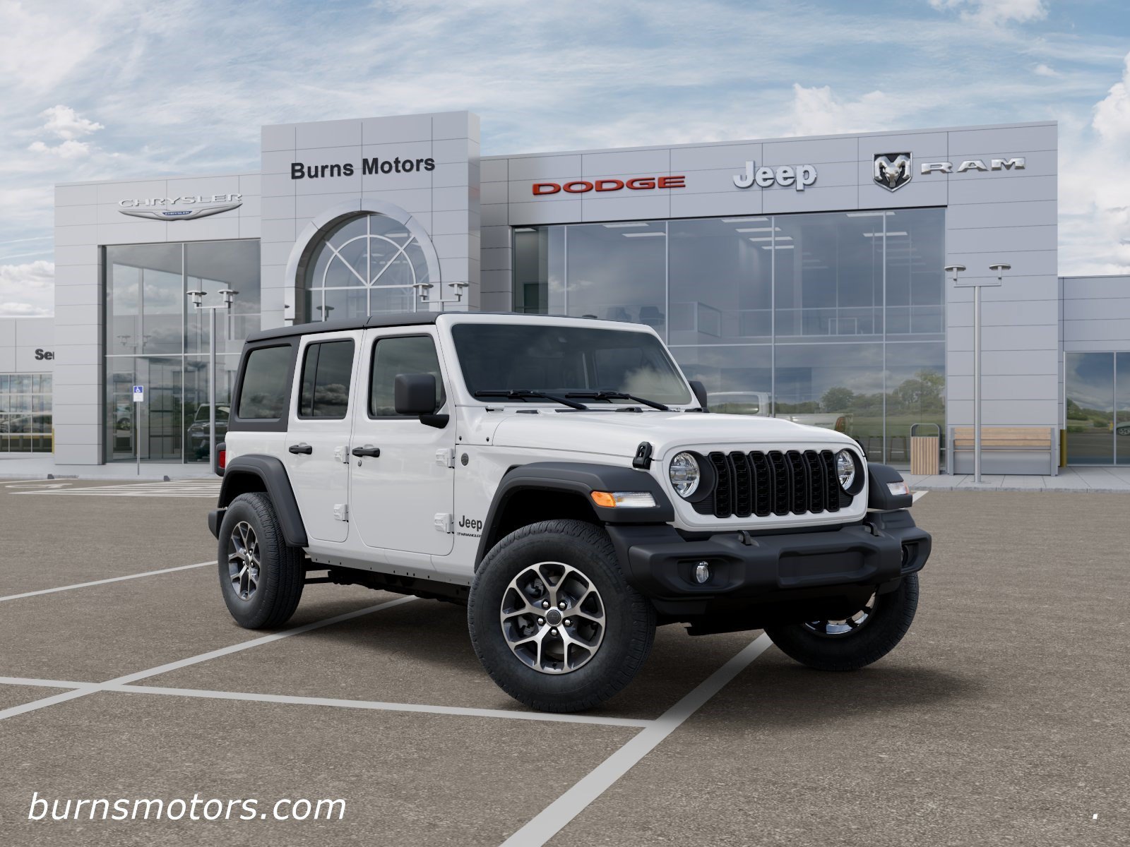 New 2026 Bright White Clear-Coat Exterior Paint Jeep Sport S 4-Door image 5