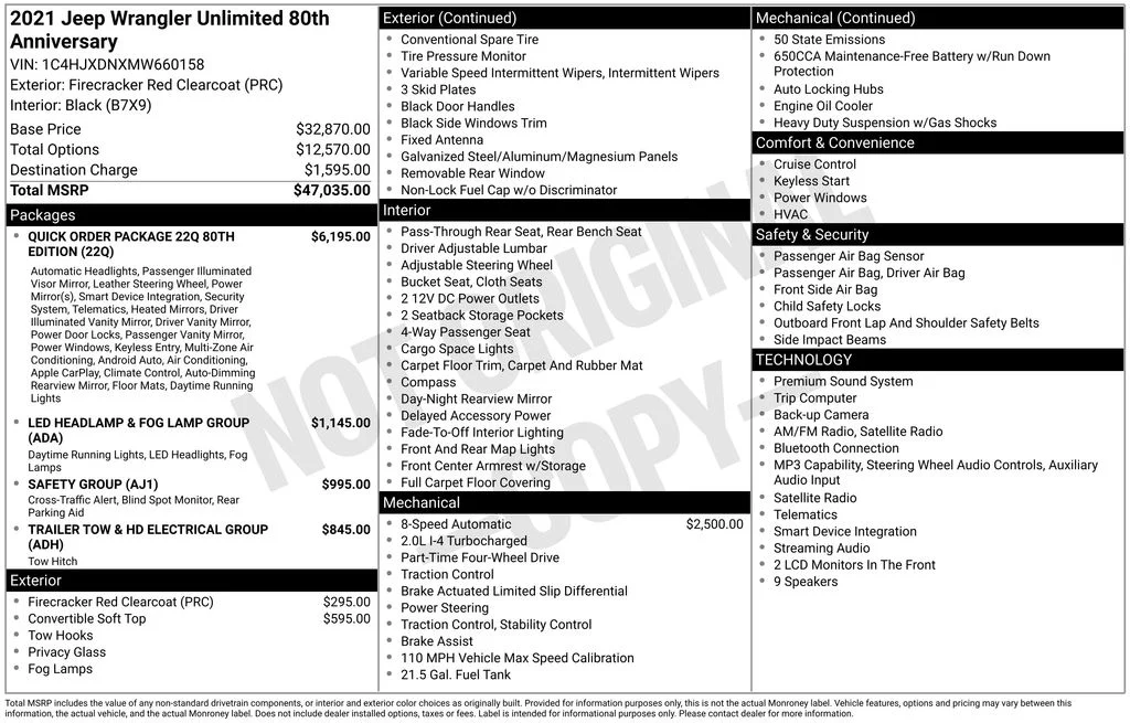 Used 2021 Red Jeep Unlimited Sport image 10