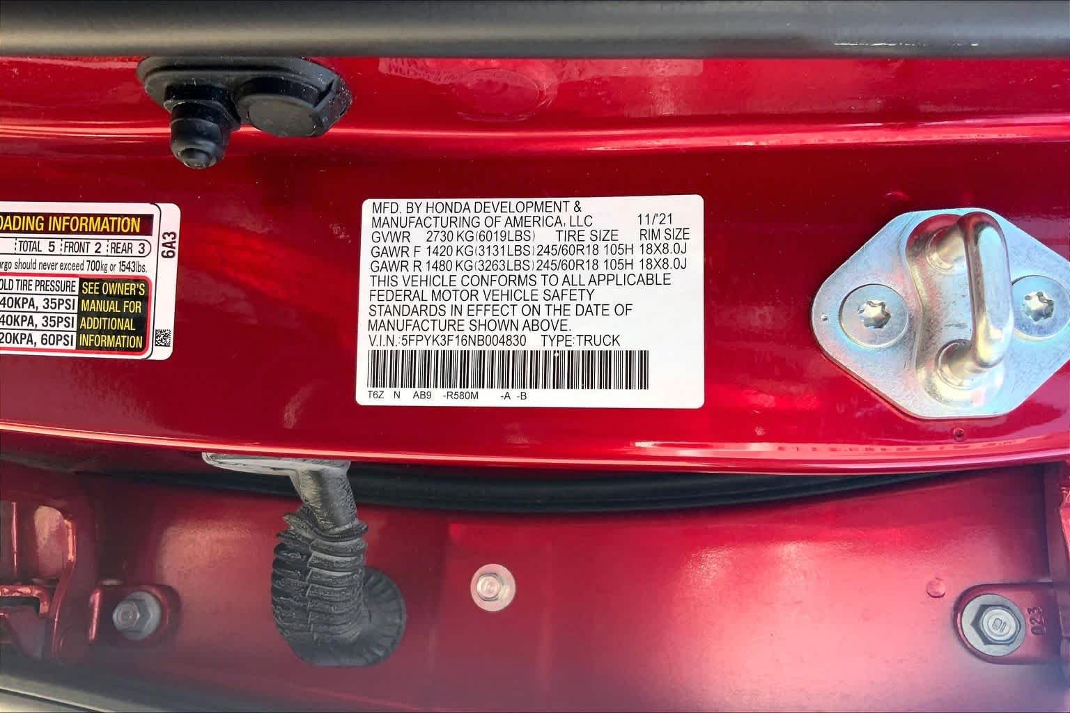 Used 2022 Radiant Red Metallic II Honda Sport image 31