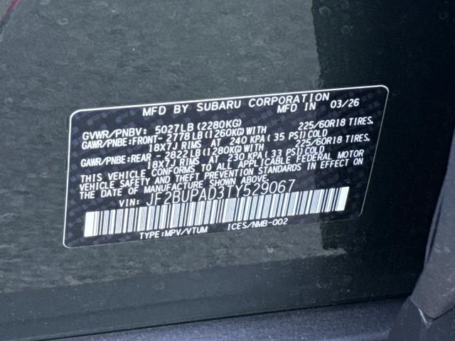 New 2026 DEEP EMERALD GREEN PEARL Subaru Premium image 30