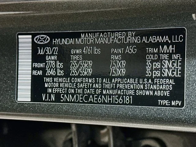 Certified Used 2022 Gray Hyundai Limited image 27