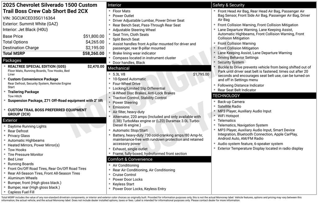 Used 2025 White Chevrolet Custom Trail Boss image 33