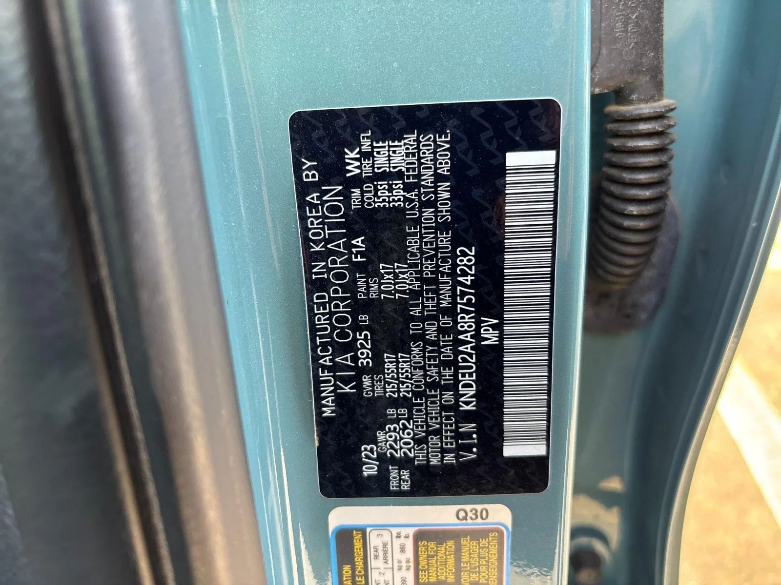 Used 2024 Pluton Blue/Fusion Black Roof KIA S image 9