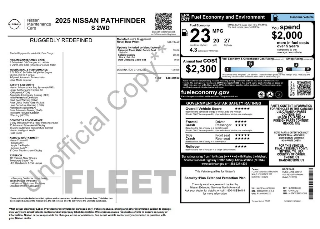 Certified Used 2025 Black Nissan S image 2
