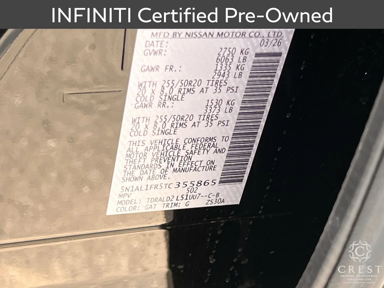 Certified Used 2026 Mineral Black INFINITI LUXE image 34