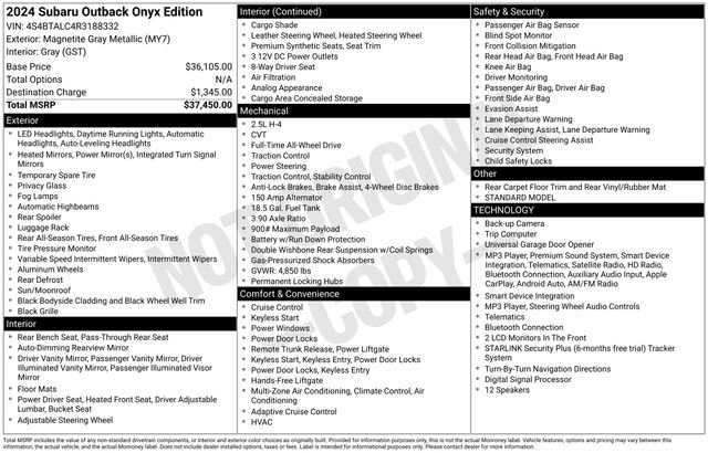 Used 2024 Gray Metallic Subaru Onyx Edition image 2