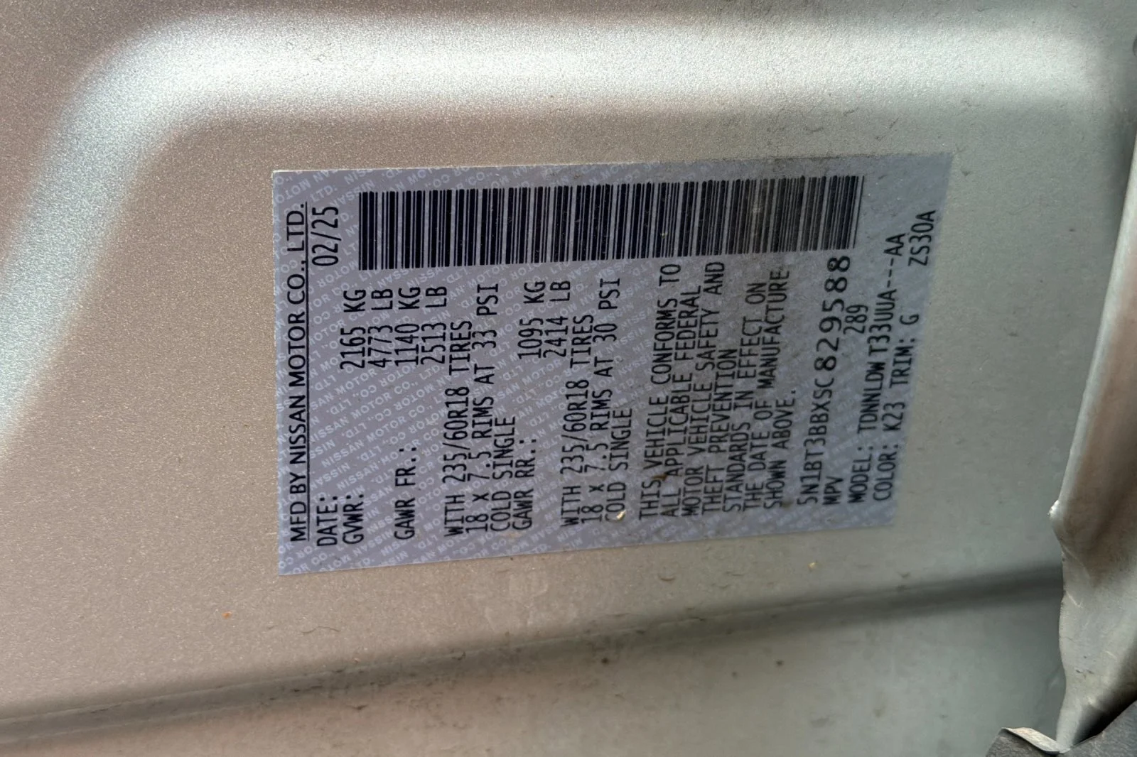 Used 2025 Brilliant Silver Metallic Nissan SV image 27