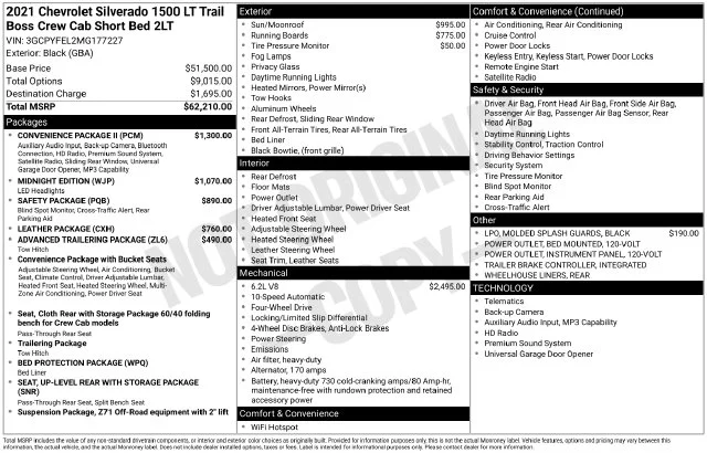 Used 2021 Black Chevrolet LT Trail Boss image 7
