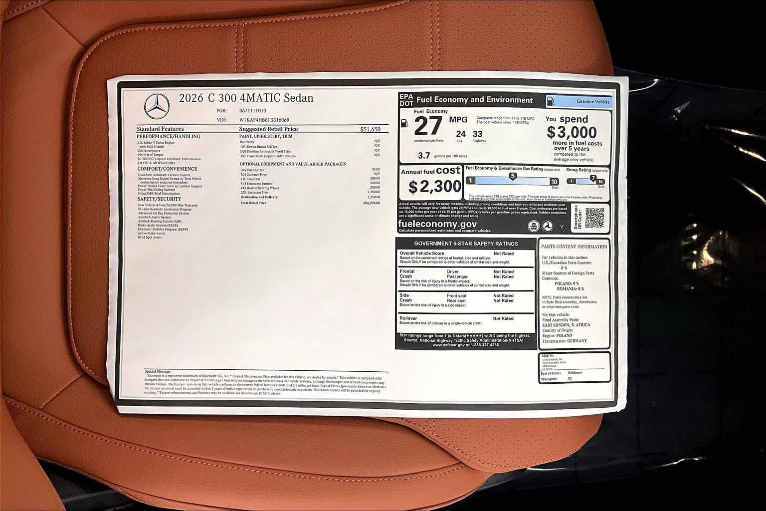 New 2026 Black Mercedes-Benz C 300 image 26