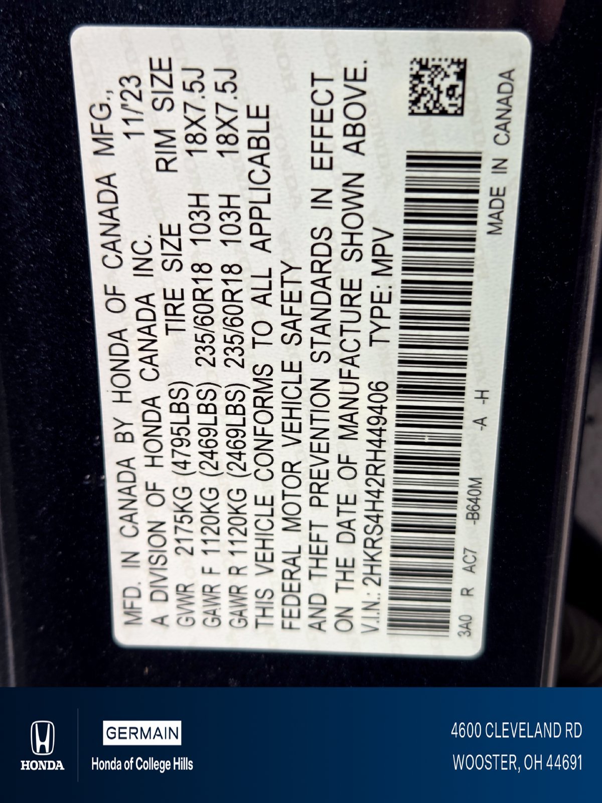 Used 2024 Canyon River Blue Metallic Honda 1.5T AWD EX image 24