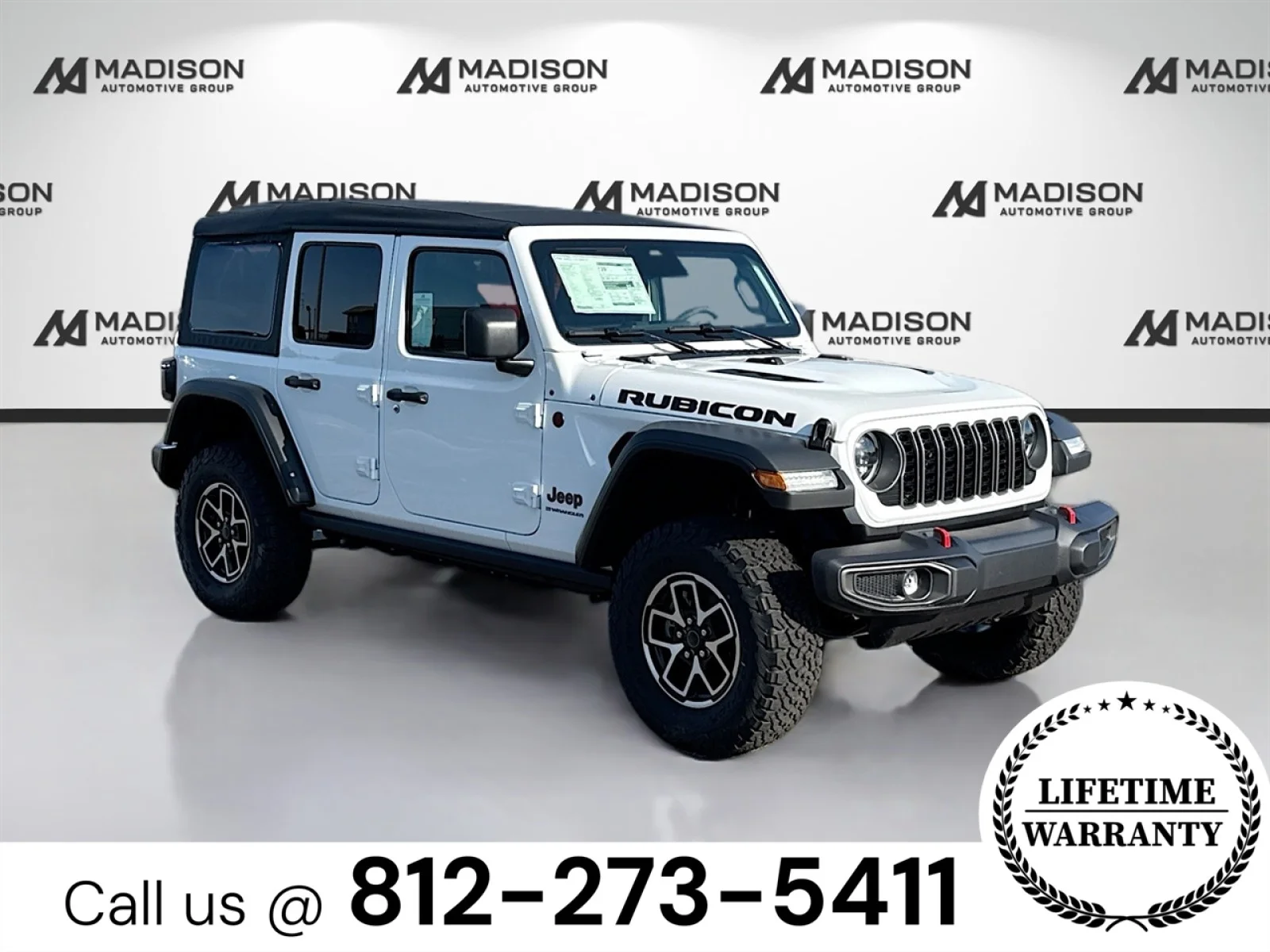 New 2026 Bright White Clearcoat Jeep Rubicon image 3
