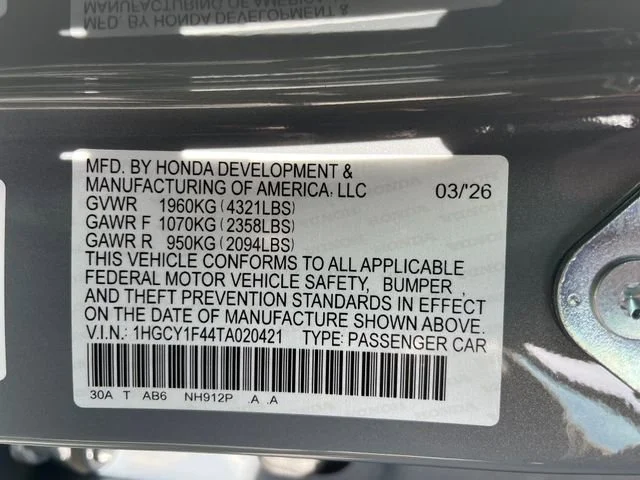 New 2026 Urban Gray Pearl Honda SE image 20