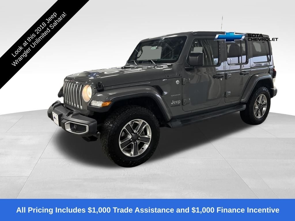Used 2018 Jeep All-New Wrangler Unlimited Sahara with VIN 1C4HJXEN3JW323292 for sale in Northfield, Minnesota