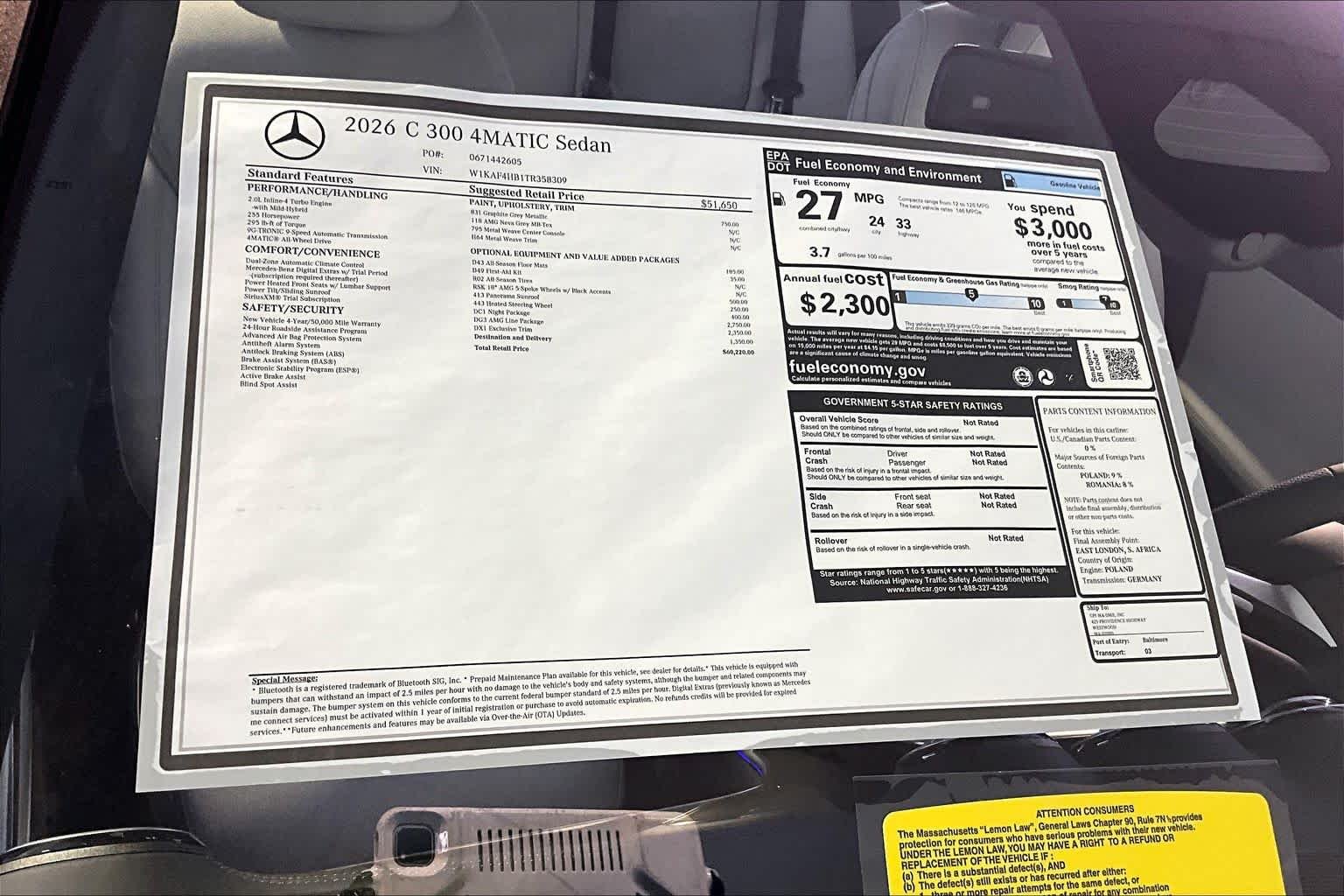 New 2026 Graphite Grey Metallic Mercedes-Benz C 300 image 18