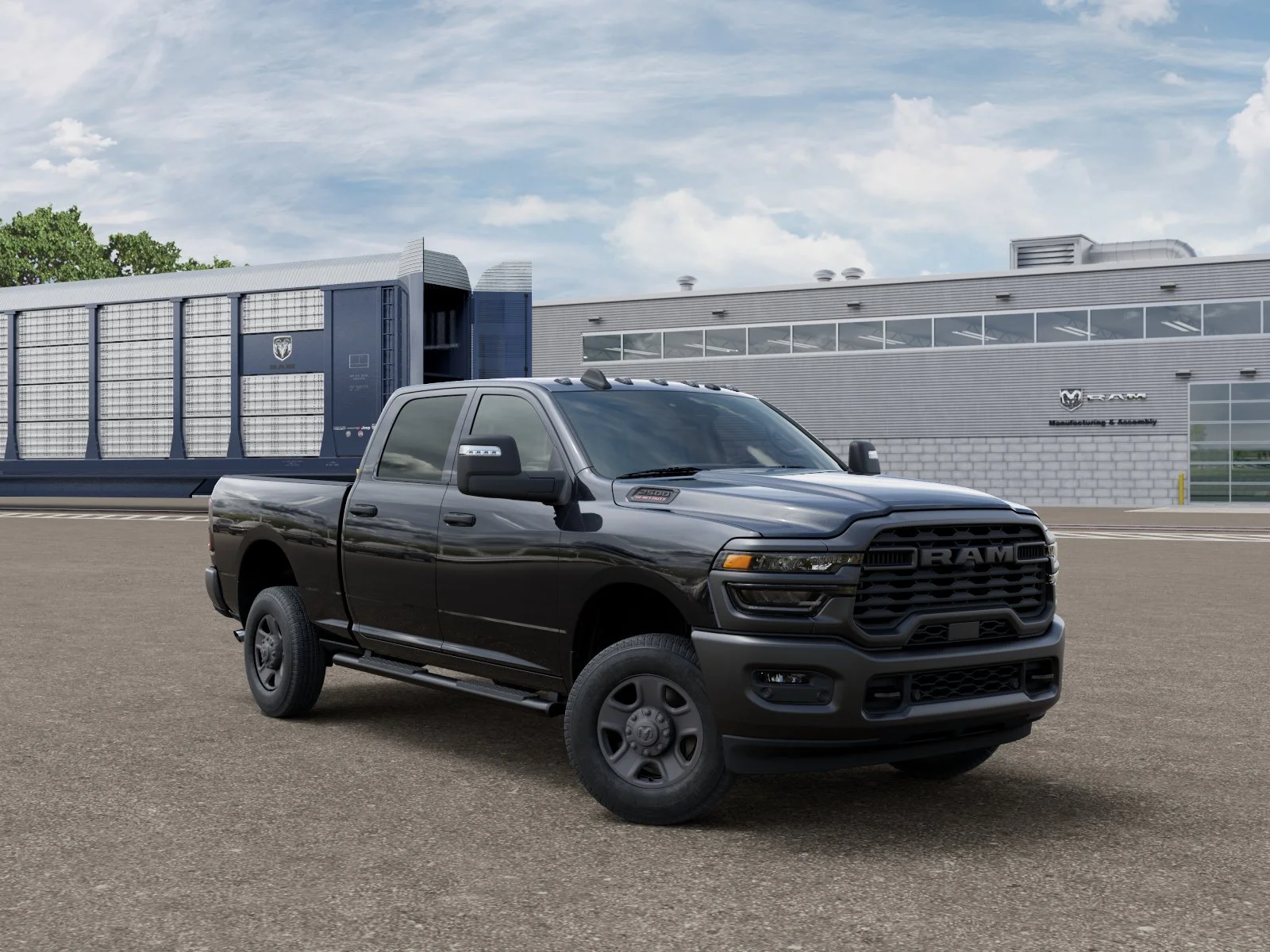 New 2026 Diamond Black Crystal Pearl-Coat Exterior Paint RAM Tradesman image 3