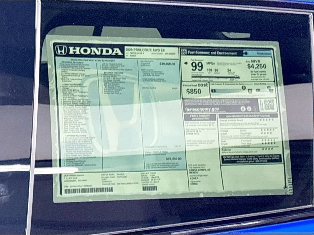 New 2026 Pacific Blue Metallic Honda EX image 24