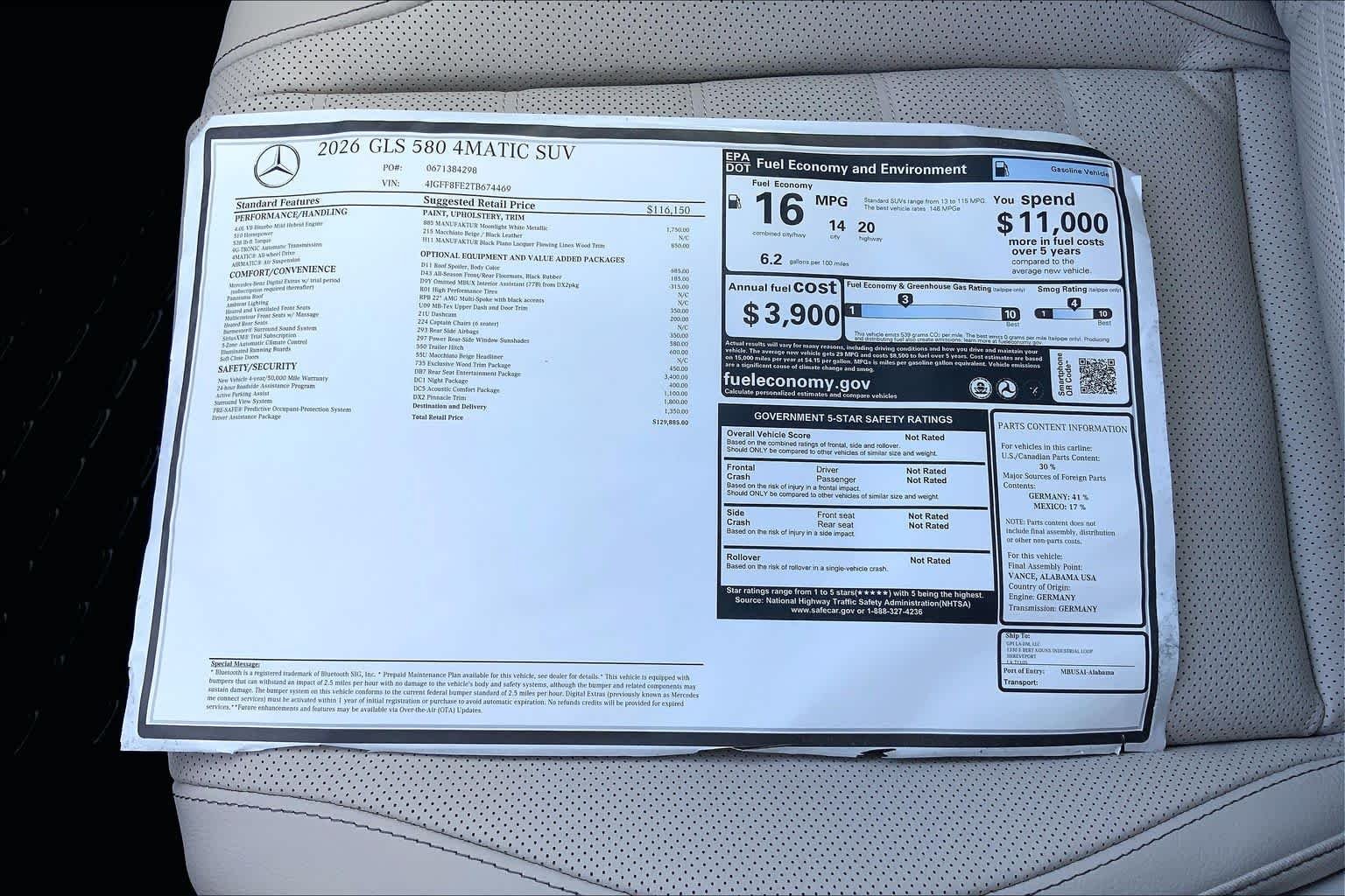 New 2026 MANUFAKTUR Moonlight White Metallic Mercedes-Benz GLS 580 image 19
