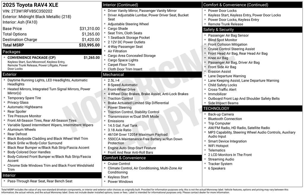 Used 2025 Black Toyota XLE image 38