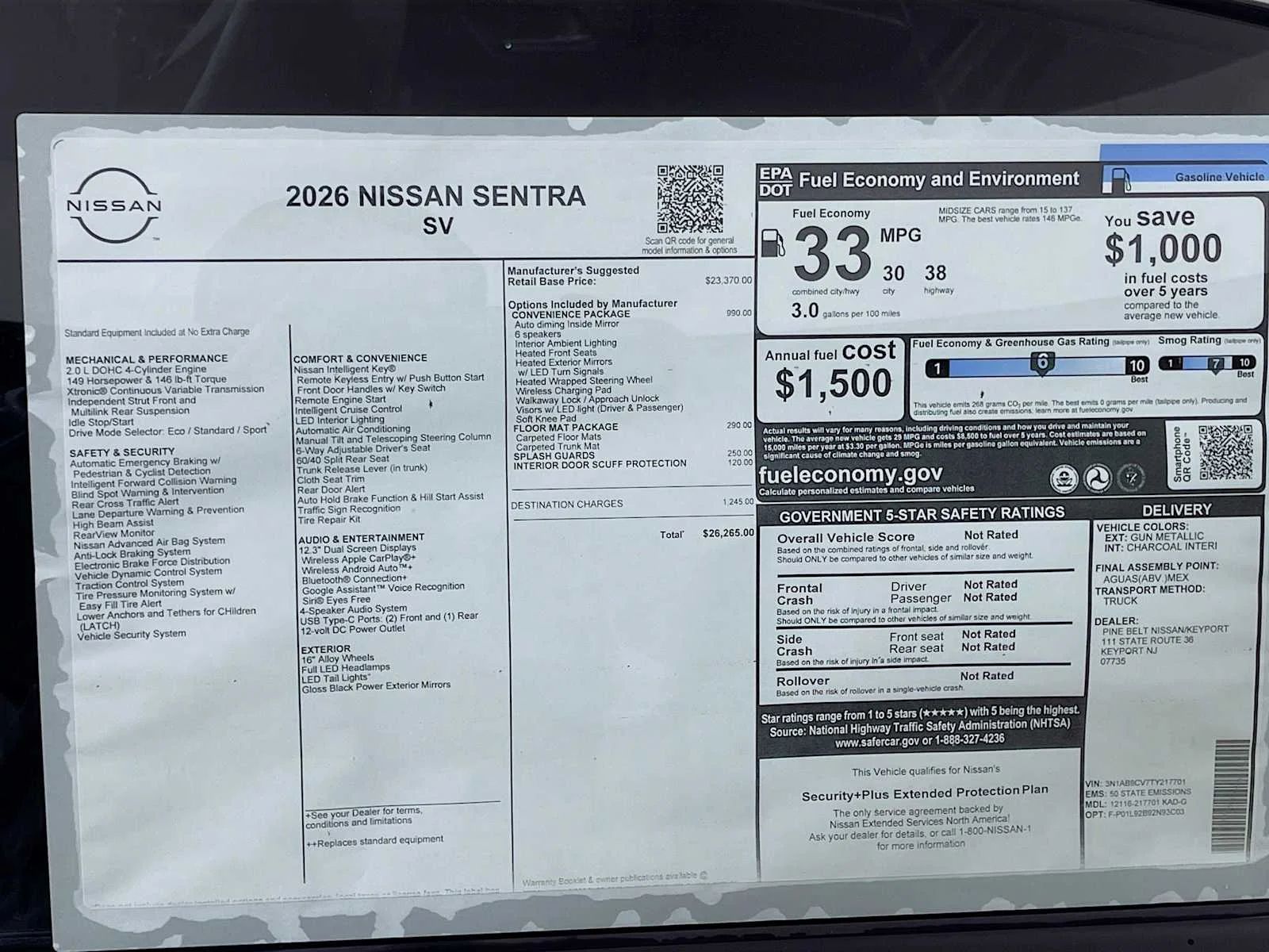 New 2026 Gun Metallic Nissan SV image 6