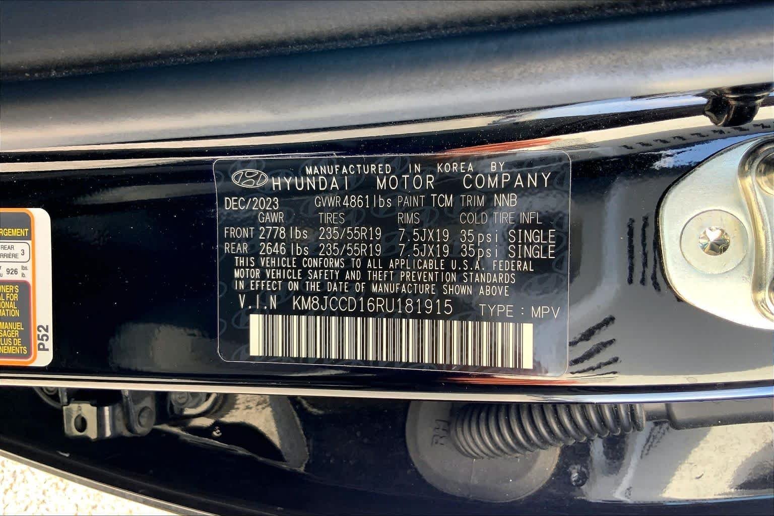 Used 2024 Black Pearl Hyundai SEL Convenience image 36