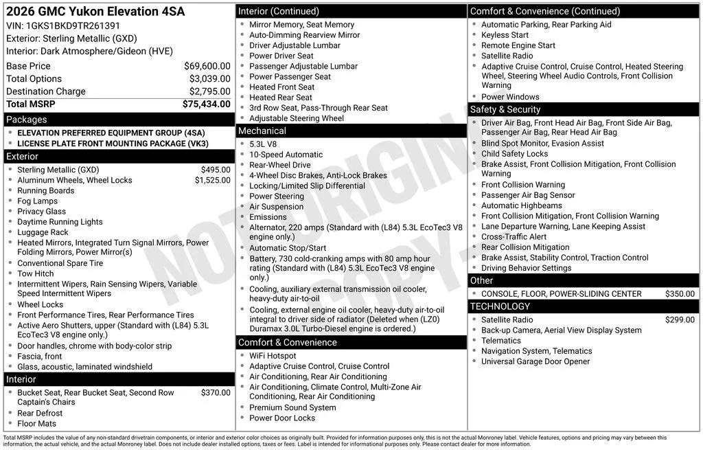 New 2026 Sterling Metallic GMC Elevation image 40