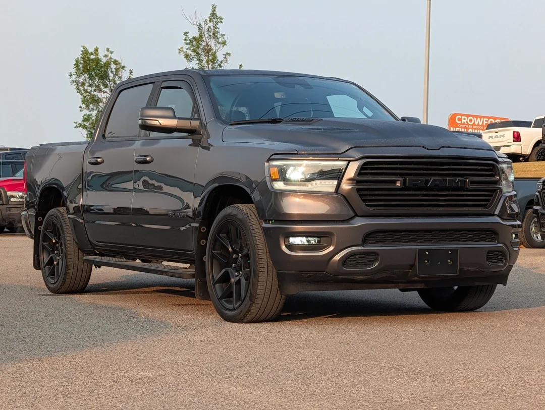 Certified Used 2023 Grey RAM Sport - - 4x4 - Sport Hood - 22 Forged Wheels - Trailer Hitch & Power Pedals & More! image 2