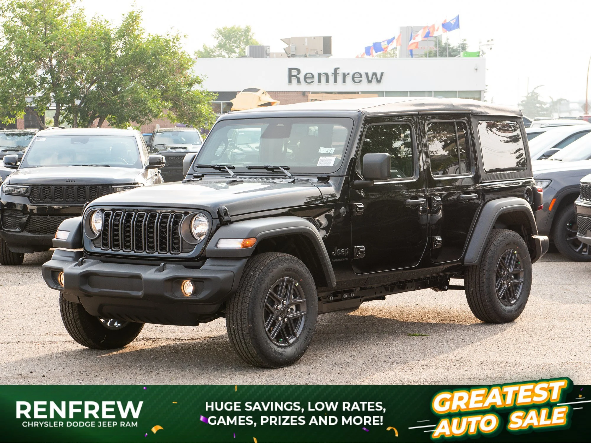 New 2026 Black Jeep Sport S* 4 Door 4x4, Soft-Top, Safety Group, Heated Seats image 1