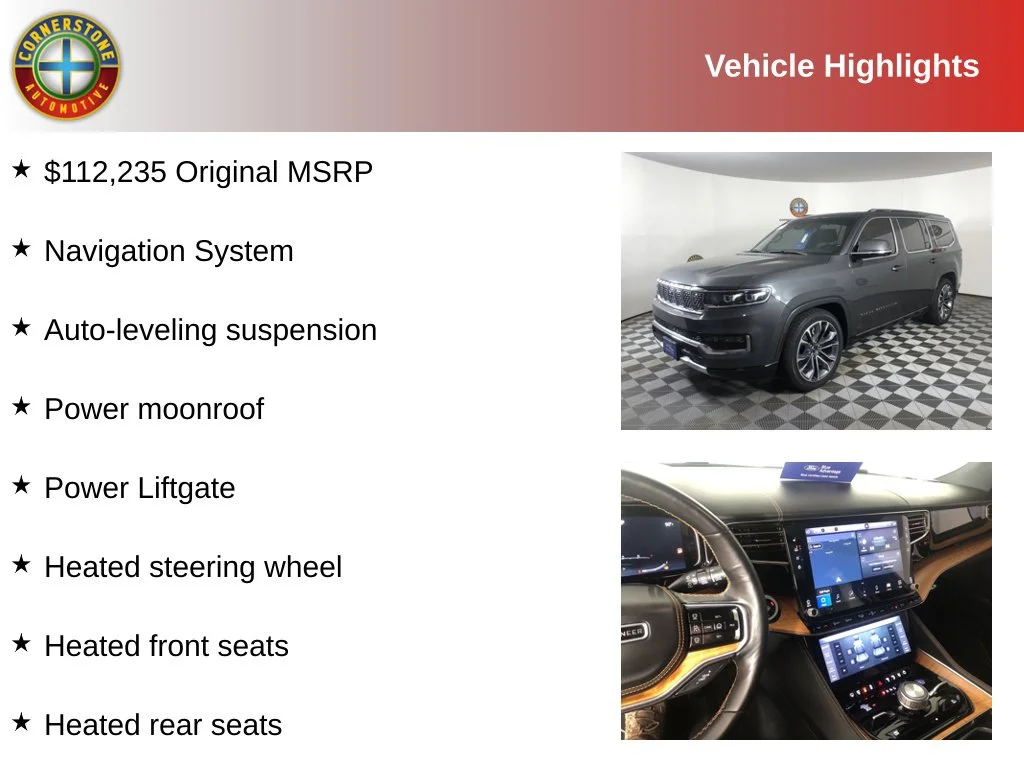 Used 2022 Jeep Grand Wagoneer Series III with VIN 1C4SJVGJ9NS136818 for sale in Elk River, Minnesota