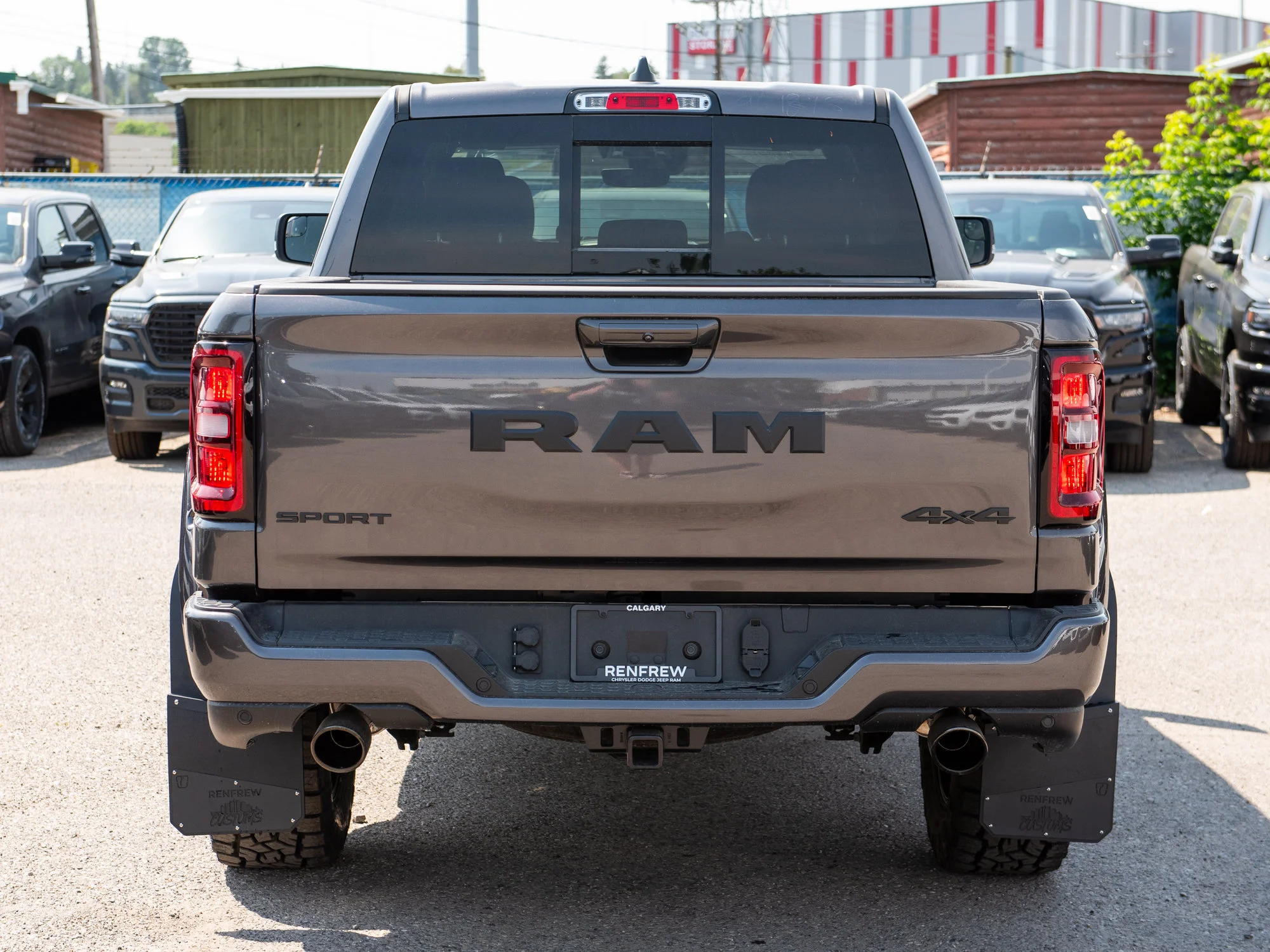 New 2026 Grey RAM Sport* Crew Cab 4x4, 3.5 Inch Lift, 35 Inch Tires, Fuel Wheels, Trigger Industries Mudflaps image 5