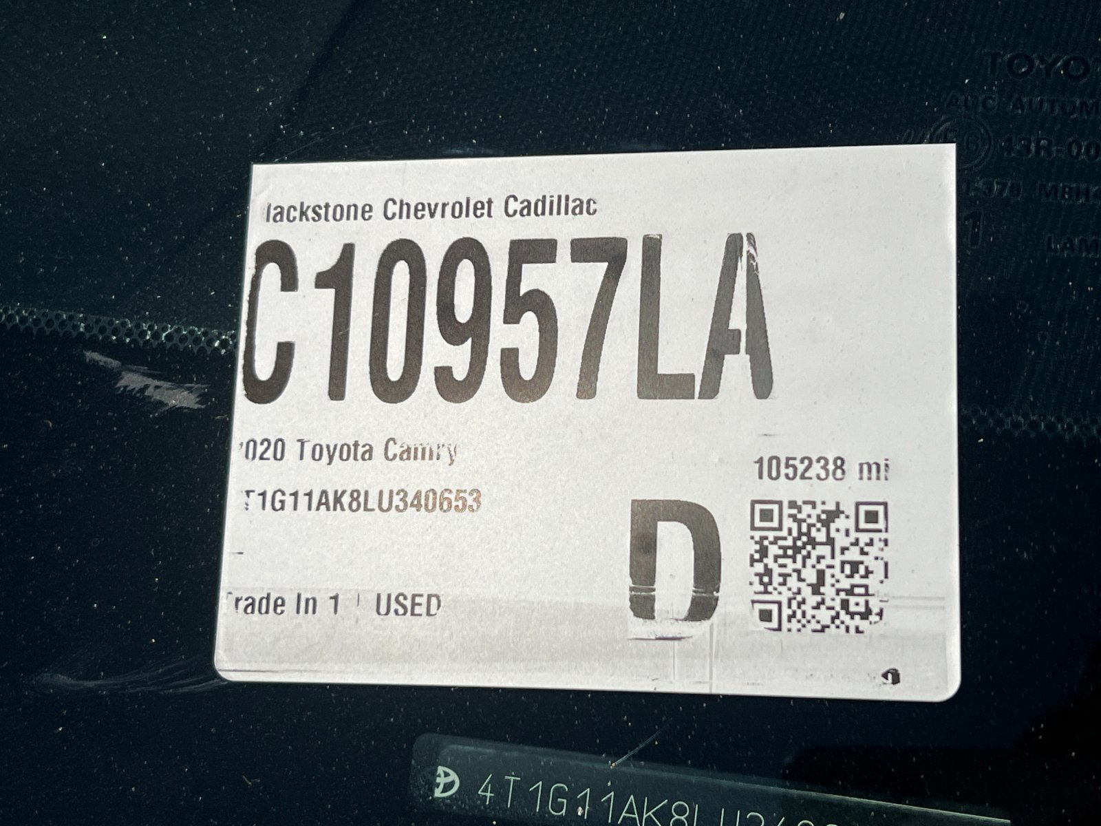 Used 2020 Black Toyota SE image 3