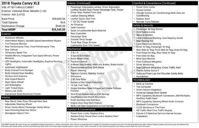 Used 2018 Silver Toyota XLE image 15