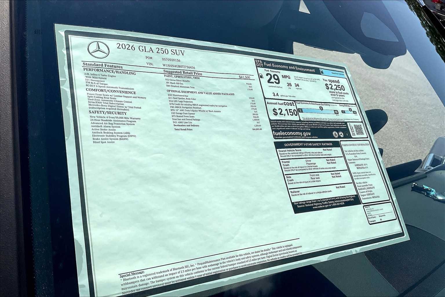 Used 2026 Cirrus Silver Metallic Mercedes-Benz GLA 250 image 16