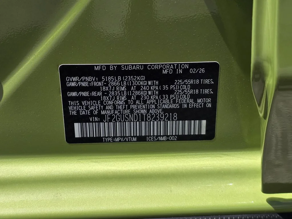 New 2026 CITRON YELLOW PEARL Subaru Limited Hybrid image 31