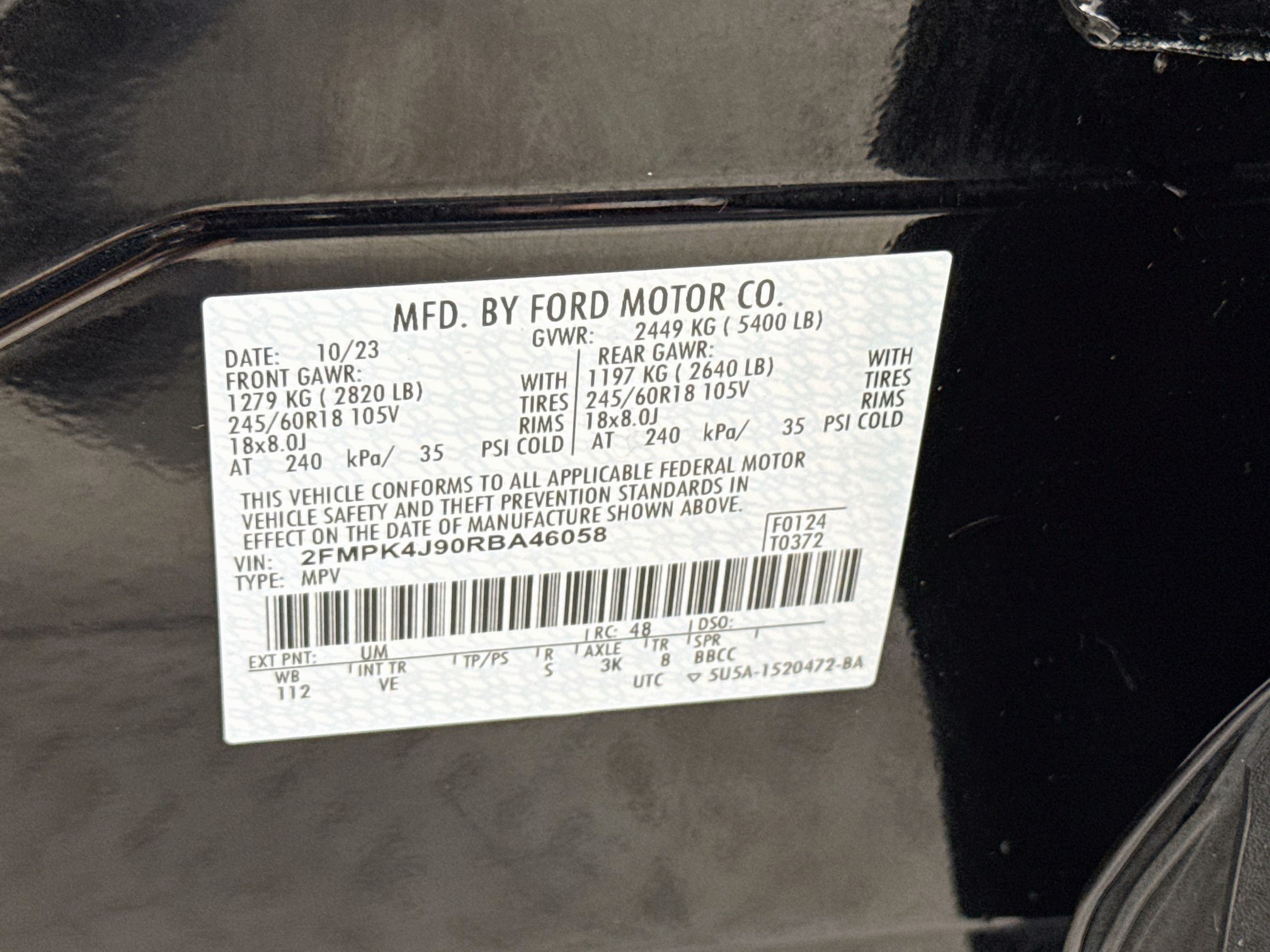 Used 2024 Agate Black Metallic Ford SEL image 31