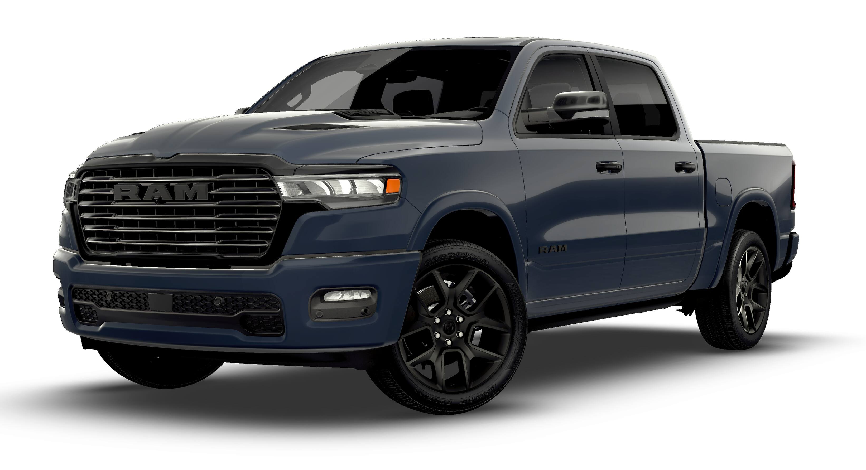 New 2026 Forged Blue Metallic Exterior Paint RAM Laramie Crew Cab 4x4 5