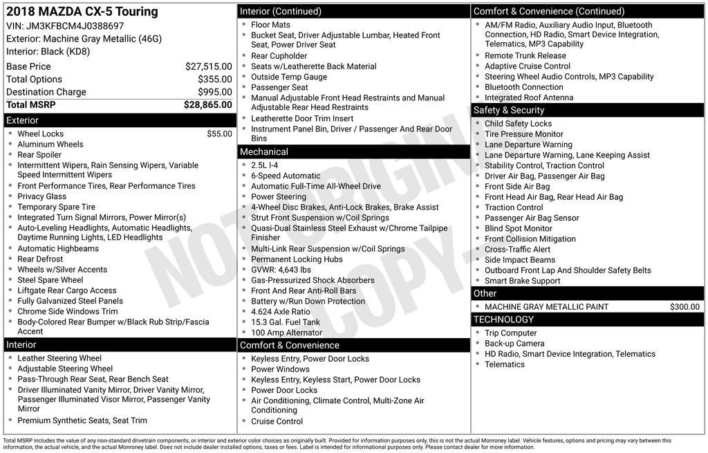 Used 2018 Gray Mazda Touring image 32