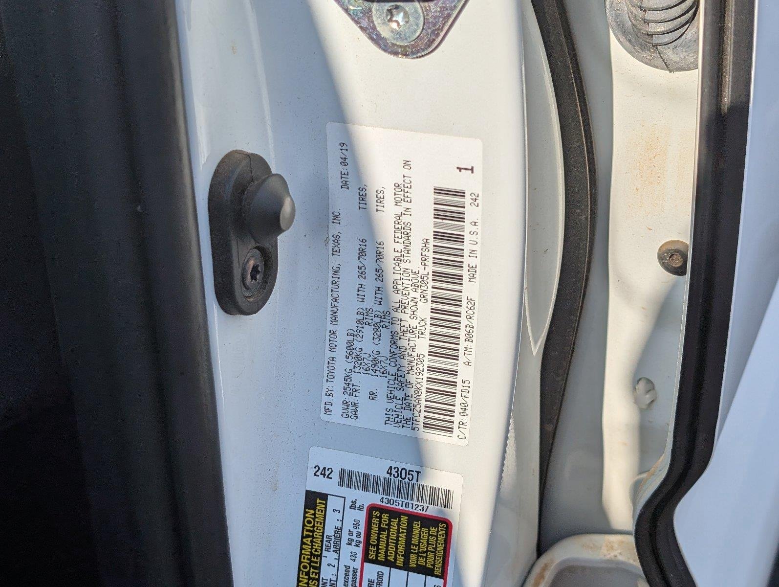 Used 2019 Super White Toyota TRD Off-Road image 12