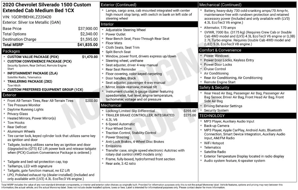 Used 2020 Silver Ice Metallic Chevrolet Custom image 37