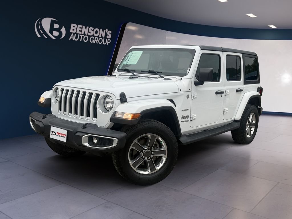 Used 2019 White Jeep Unlimited Sahara image 1
