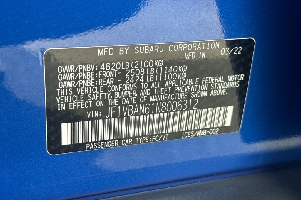 Certified Used 2022 Blue Subaru Limited image 33