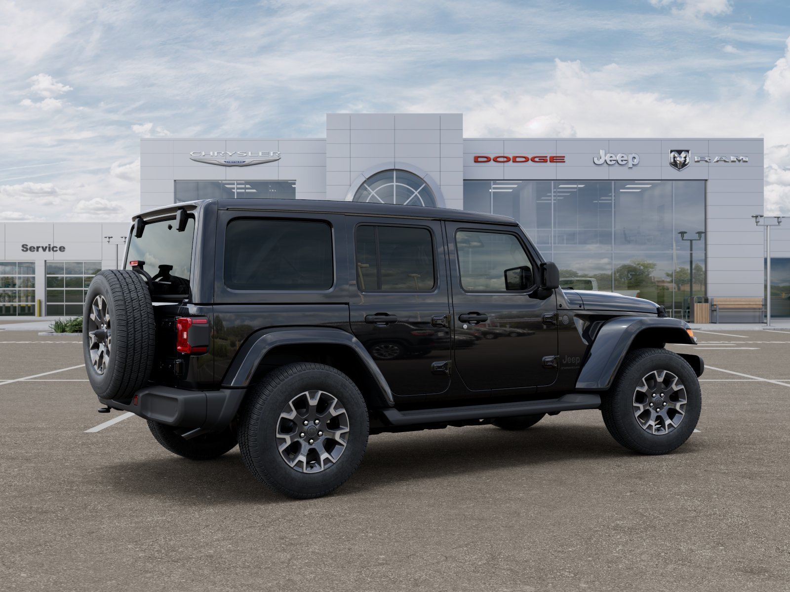 New 2026 Black Clear-Coat Exterior Paint Jeep 4-Door Sahara 4x4 image 4