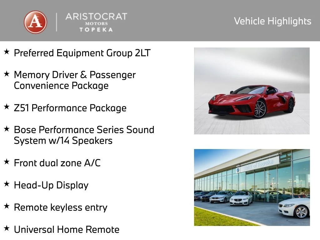 Used 2024 Chevrolet Corvette 2LT with VIN 1G1YB2D43R5100978 for sale in Kansas City